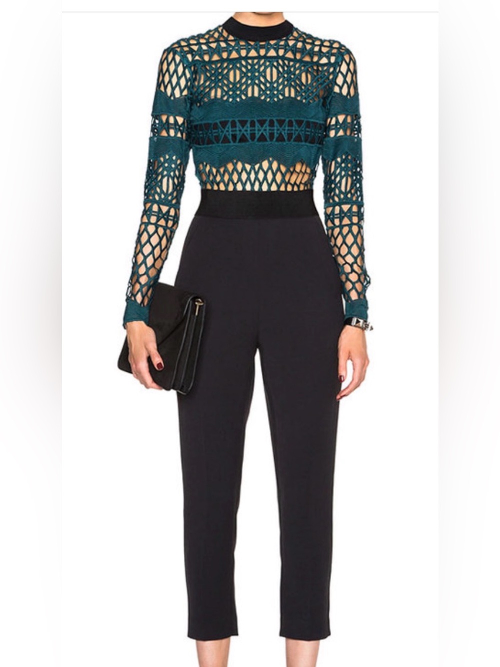 Self-Portrait Cutwork Lace Jumpsuit Size 6